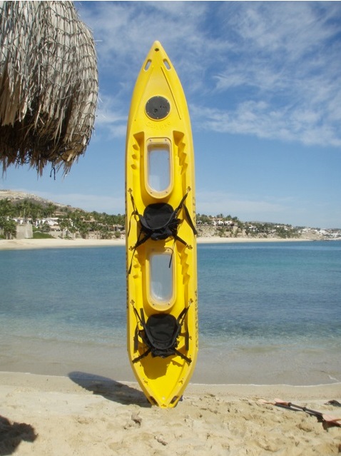 Glass-bottom kayak in Los Cabos with High Tide adventure tours