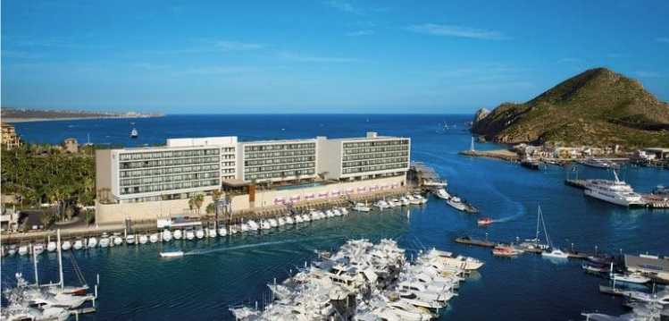 Aerial view of the marina at Cabo San Lucas