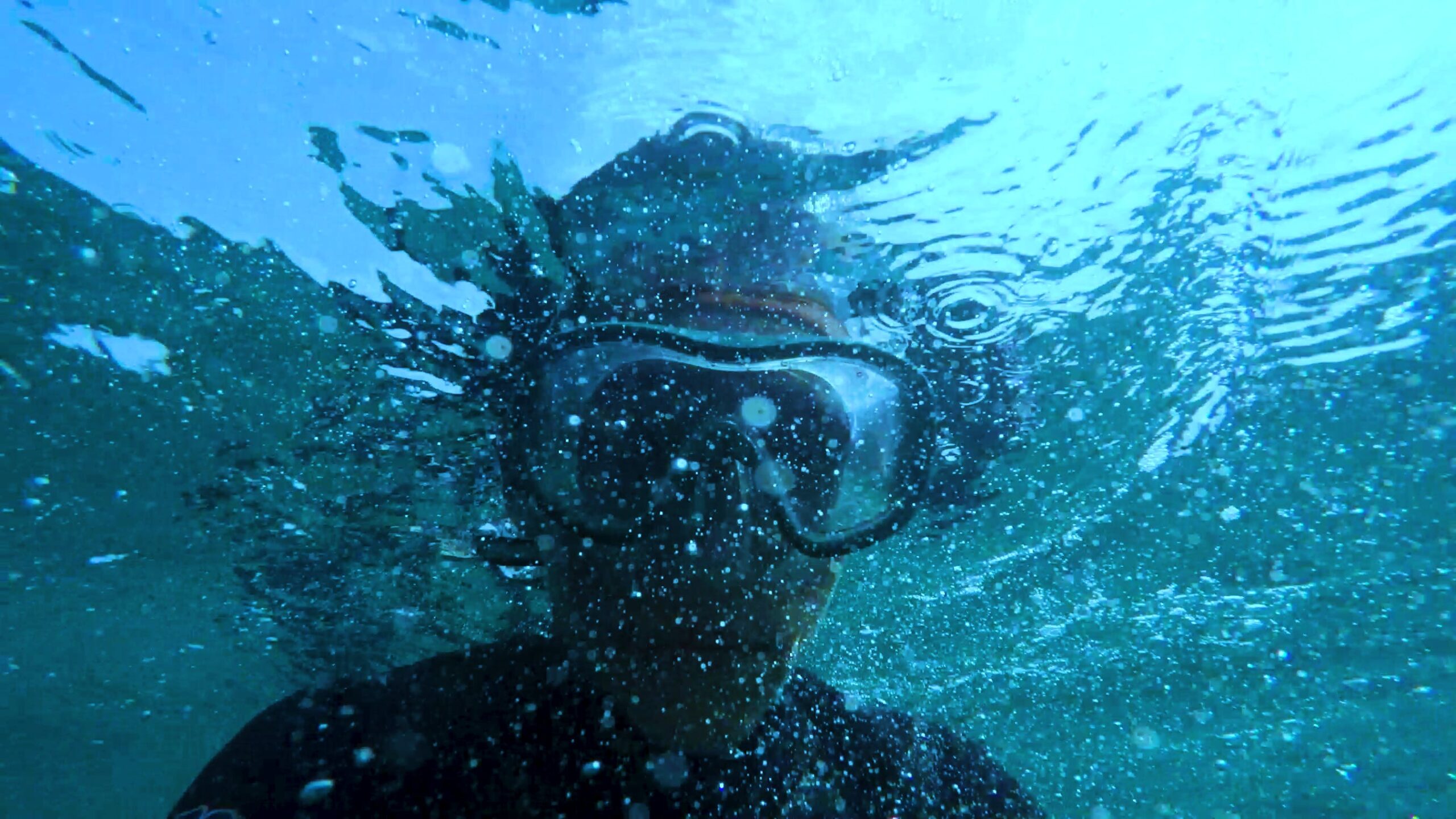 Photo of person wearing swimming goggles